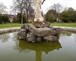 Close up of fountain in Iveagh Gardens Dublin