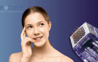 Client receiving Morpheus8 skin rejuvenation treatment at Bodify to naturally firm, smooth, and refresh skin. Call Bodify today to book your session.